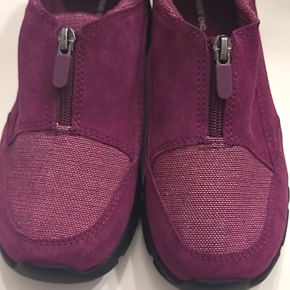 Lands’ End Suede Leather Boot Sneakers All Weather Insulated Half Zip Shoes NWOT